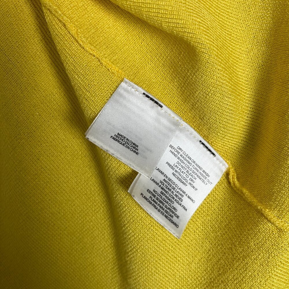 Anne Klein Malibu Open Cardigan Women’s S Yellow Knit Lightweight Preppy Casual - Picture 6 of 9